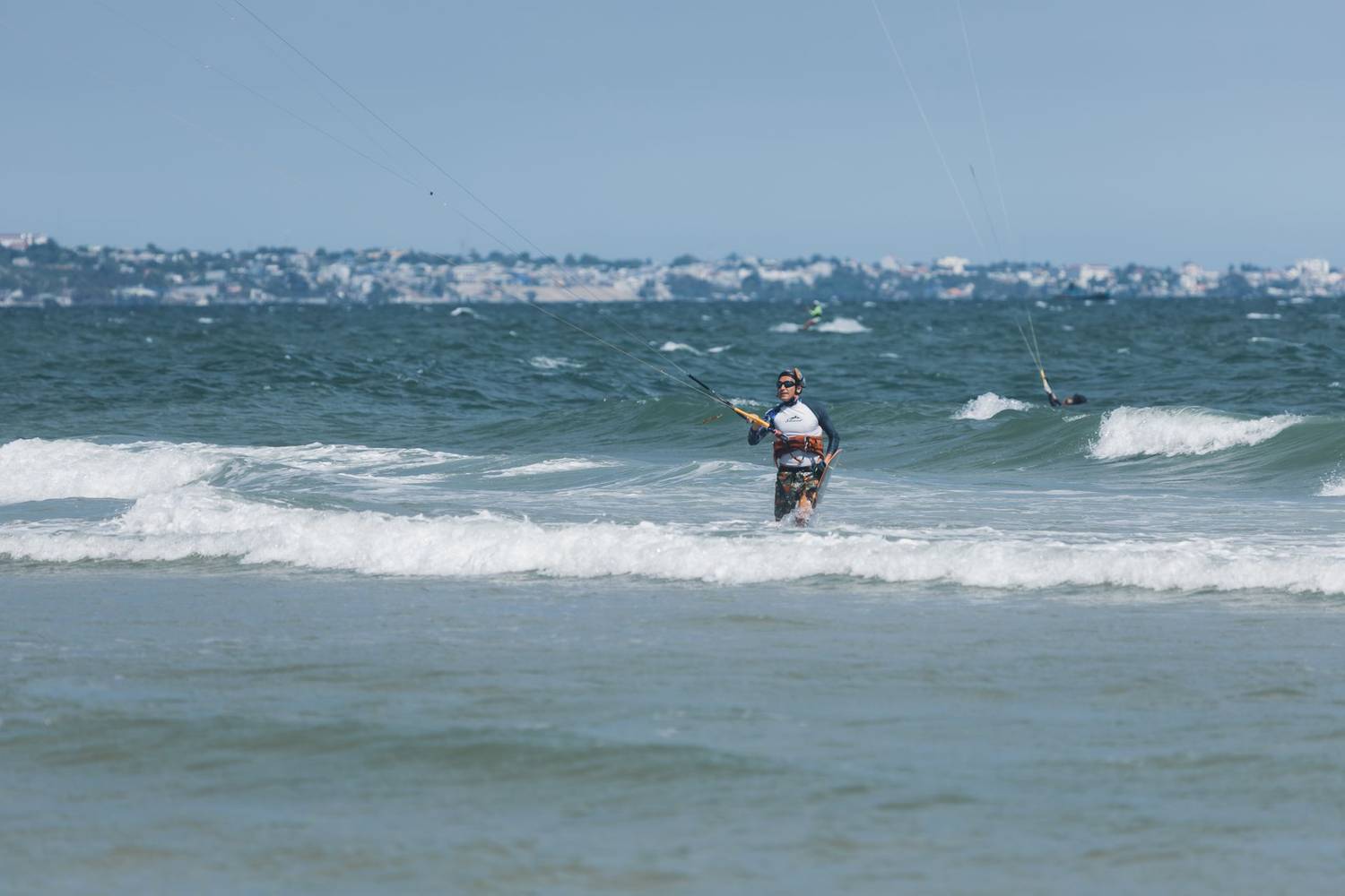 Kitesurf gear ready on the beach